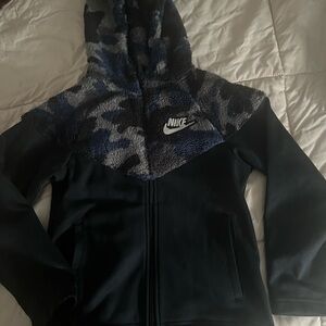Nike Black and Blue Camo Hoodie
